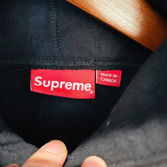 Supreme Perforated Leather Hooded Sweatshirt Black FW18 (FW18SW30) Men Size L - Picture 4 of 6